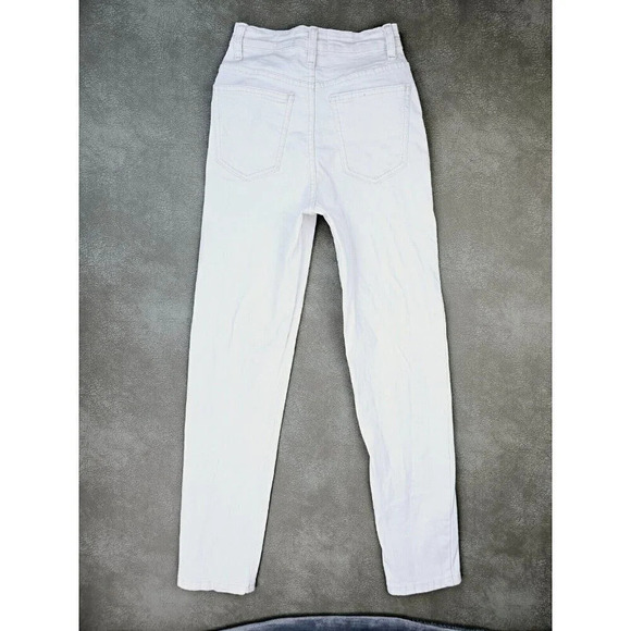 Cotton On Size 0 Women's White Stretch Mom Denim Jeans 28 Inch Inseam - Picture 1 of 12